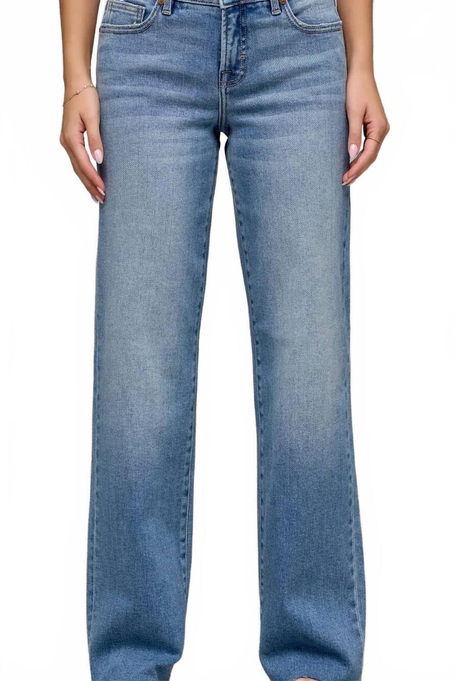 NEW HIDDEN ella low rise straight jeans in medium dark